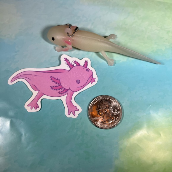 HungryLotl Axolotl Crazy Trending WaterProof Single Decor Accent Sticker - Picture 4 of 4